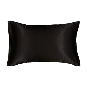 Black Satin Pillow Slip - Standard