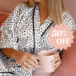 White & Black Polka Kimono Gown (short) LIMITED EDITION