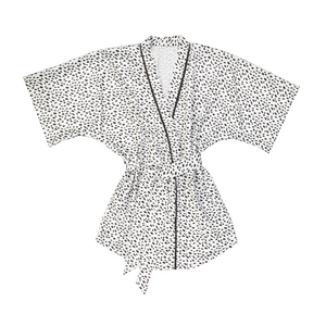 White & Black Polka Kimono Gown (short) LIMITED EDITION - Gown | Dear Deer -- Clothing, Gown