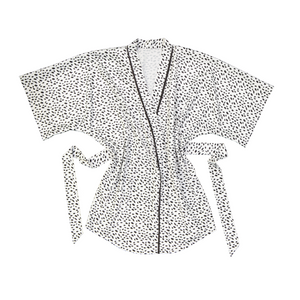 White & Black Polka Kimono Gown (short) LIMITED EDITION - Gown | Dear Deer -- Clothing, Gown