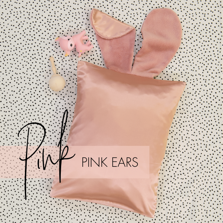 
                
                    Load image into Gallery viewer, Satin Pink Toddler Bunny Ear Pillow
                
            