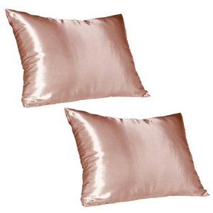 2 PACK Rose Gold Satin Pillow Slip - Standard