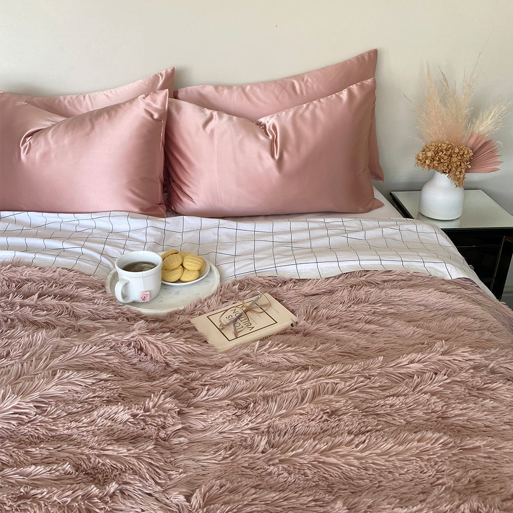 2 PACK Blush Satin Pillow Slip - Standard